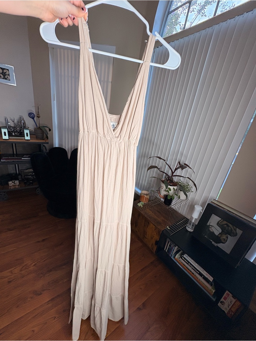 Marshalls Cream V-Neck Tiered Maxi Dress